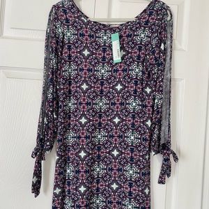 Multi-color split sleeve dress